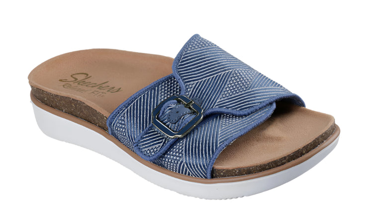 Skechers Womens Lifted Comfort Restless Wave Navy