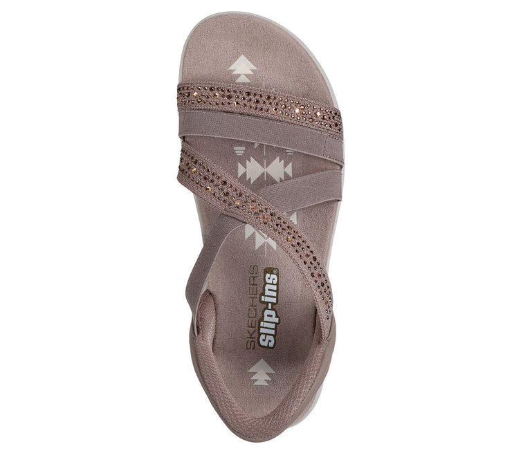 Skechers Womens Skechers Slip-ins Reggae Slim Summer Sparkle Mocha