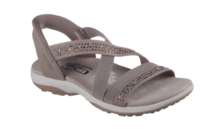Skechers Womens Skechers Slip-ins Reggae Slim Summer Sparkle Mocha