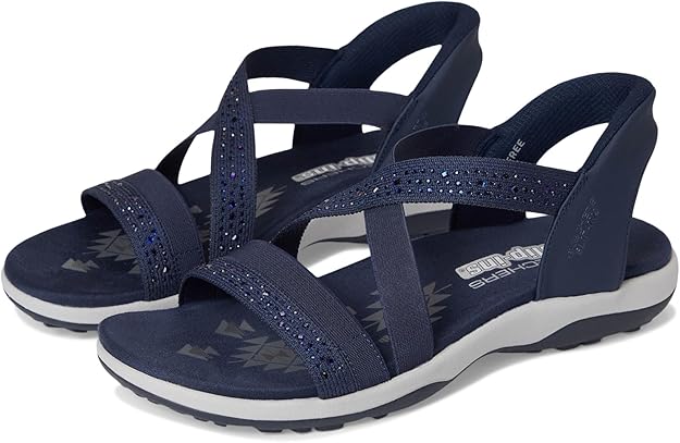 Skechers Womens Skechers Slip-ins Reggae Slim Summer Sparkle Navy