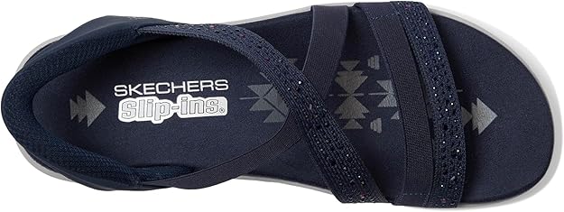 Skechers Womens Skechers Slip-ins Reggae Slim Summer Sparkle Navy