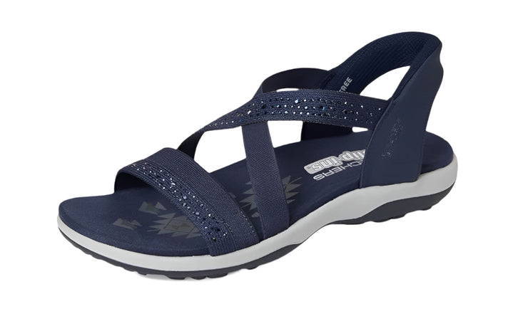 Skechers Womens Skechers Slip-ins Reggae Slim Summer Sparkle Navy