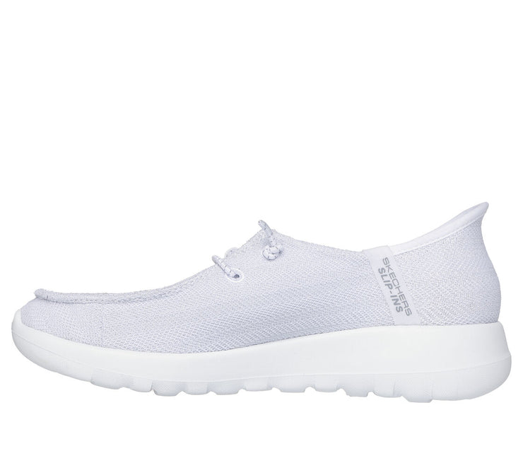 Skechers Womens Slip-ins Go Walk Joy Fantasia White Silver