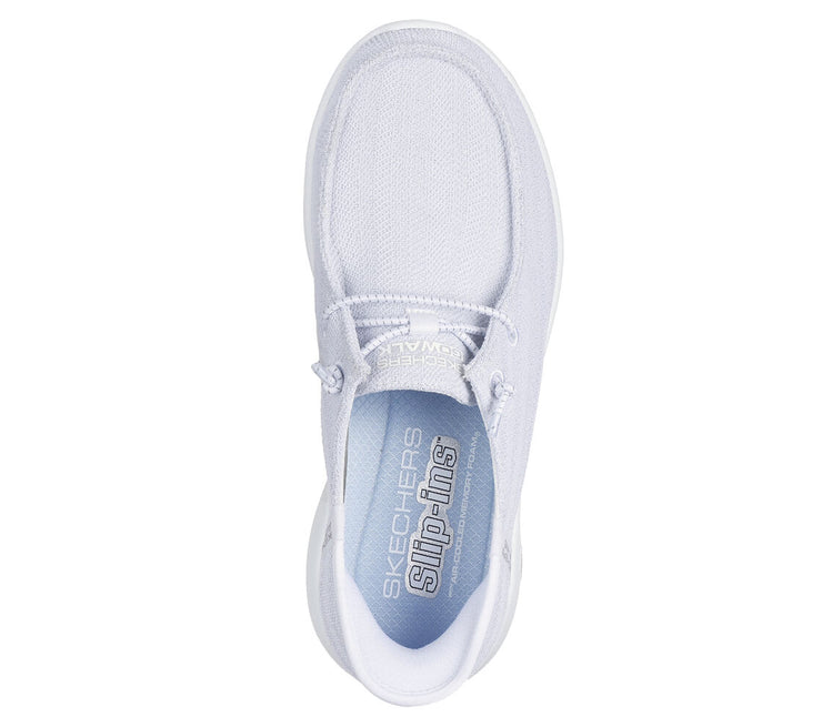 Skechers Womens Slip-ins Go Walk Joy Fantasia White Silver