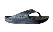 Telic Energy Flip Flop Midnight Black White Splash