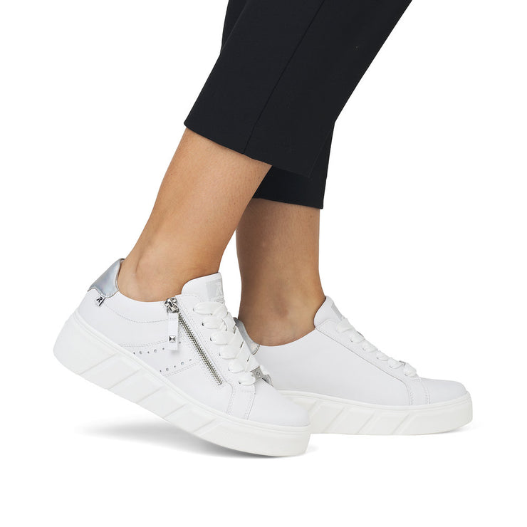 Rieker Womens W0505-80 Carla 05 Evolution Sneakers White Perlmutt