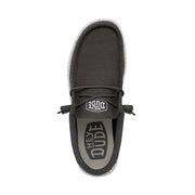 Hey Dude Mens Wally Slub Canvas Dark Grey