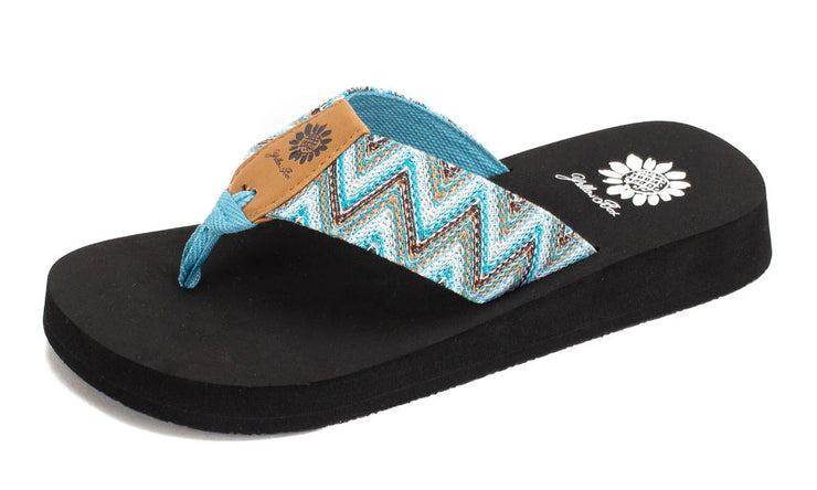 Yellow Box Womens Farica Flip Flop Blue Multi
