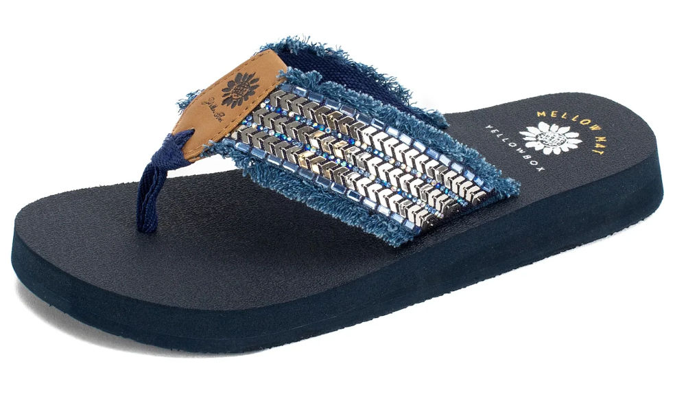 Soleil Sandals Yellow Box Flip Flops Size 11 Summer Soft Sole