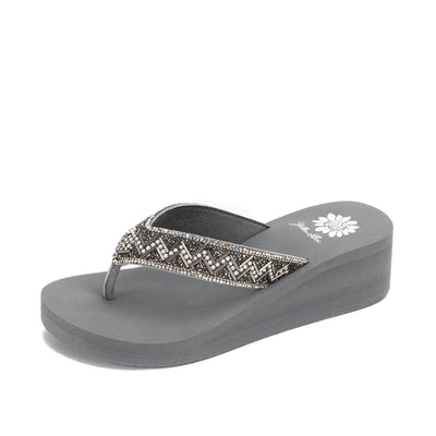 Yellow Box Womens Shona Wedge Sandal Grey