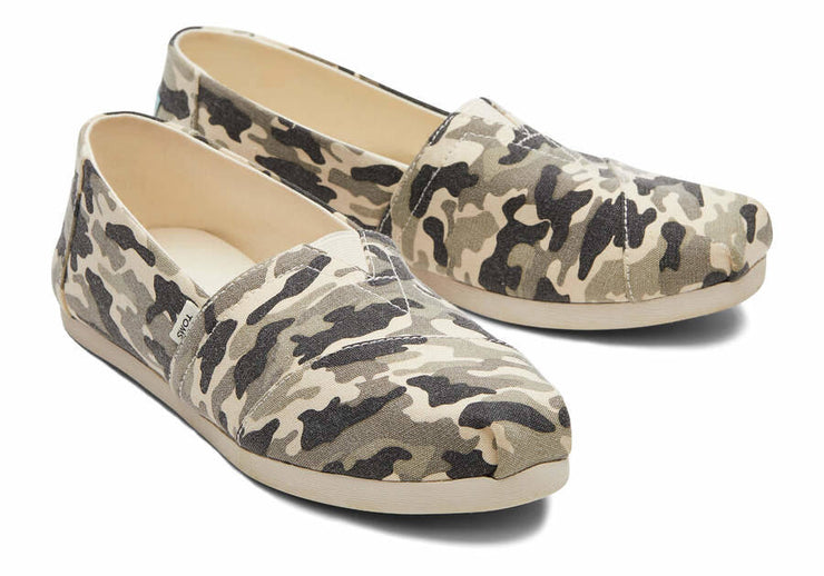 Toms Womens Alpargata Dirty Olive Camouflage Print
