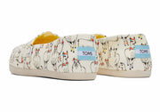 Toms Womens Alpargata Ivory Paper Source Floral Llamas Print