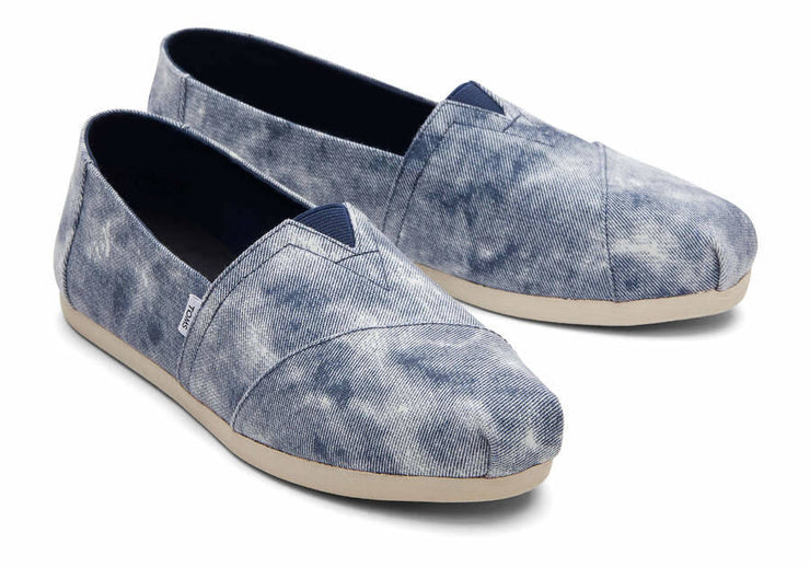 Toms Mens Alpargata Navy Repreve Distressed Washed Canvas