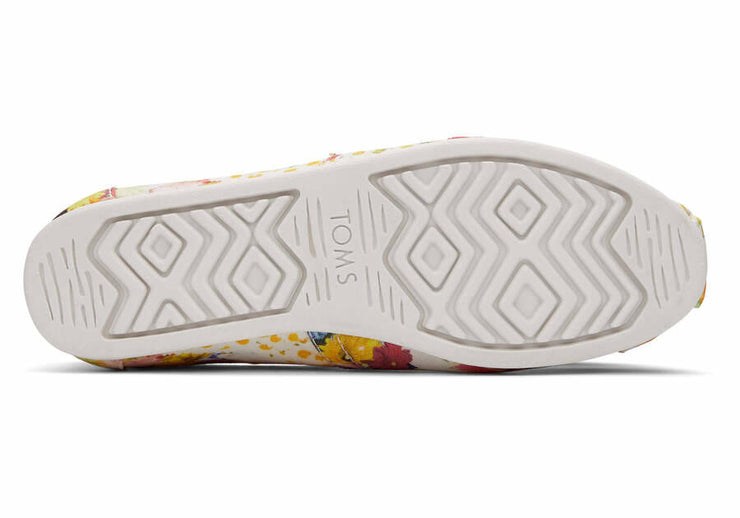 Toms Womens Alpargata White Photoreal Floral Collage Print