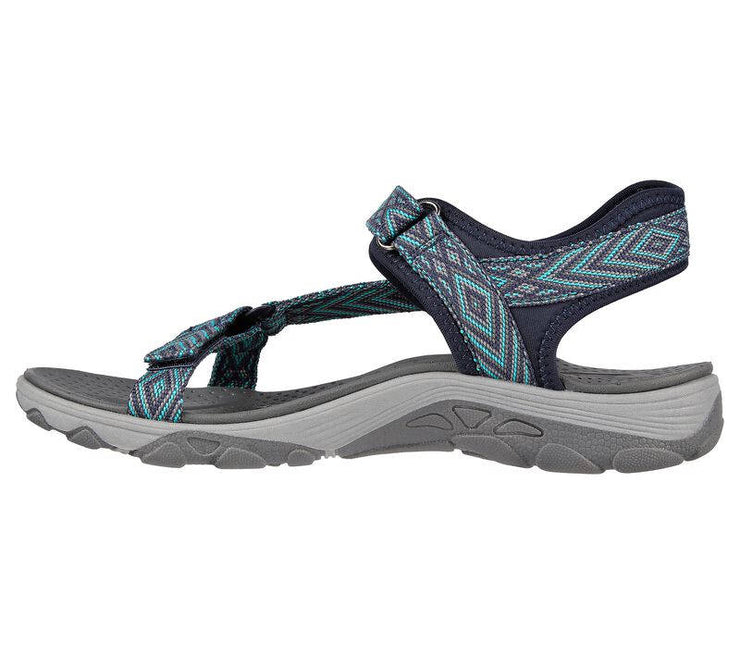 Skechers Womens Arch Fit Reggae Grounded Navy Teal