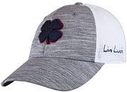 Black Clover Perfect Luck 1 Heather Charcoal White Mesh 3D Navy Clover Fitted