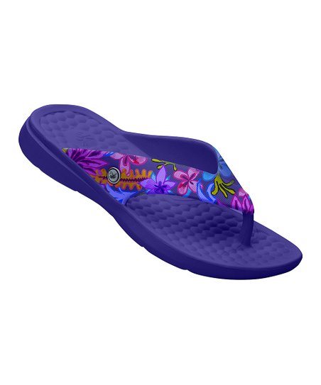 Joybees Womens Casual Flip Graphics Psychedelic Tropical Violet
