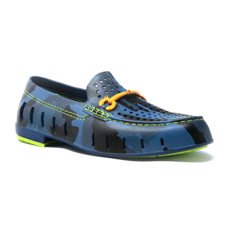 Floafers Mens Chairman Bit Blue Camo Lime Green