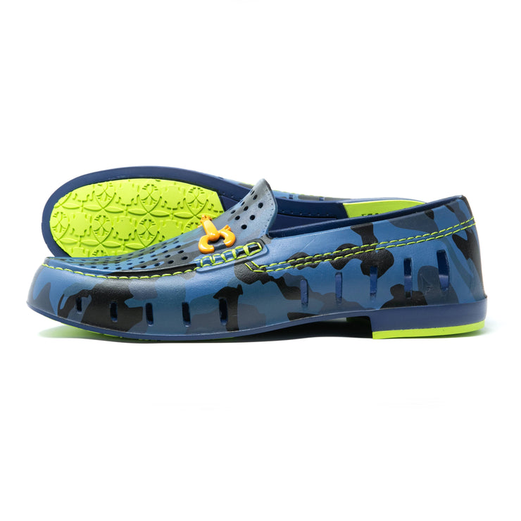 Floafers Mens Chairman Bit Blue Camo Lime Green