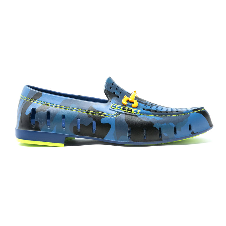 Floafers Mens Chairman Bit Blue Camo Lime Green