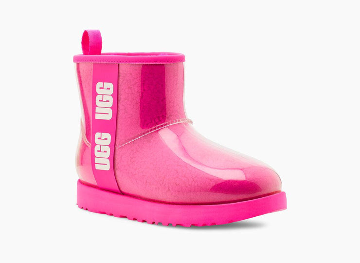 Shop UGG Classic Clear Mini Faux-Shearling Rain Boots