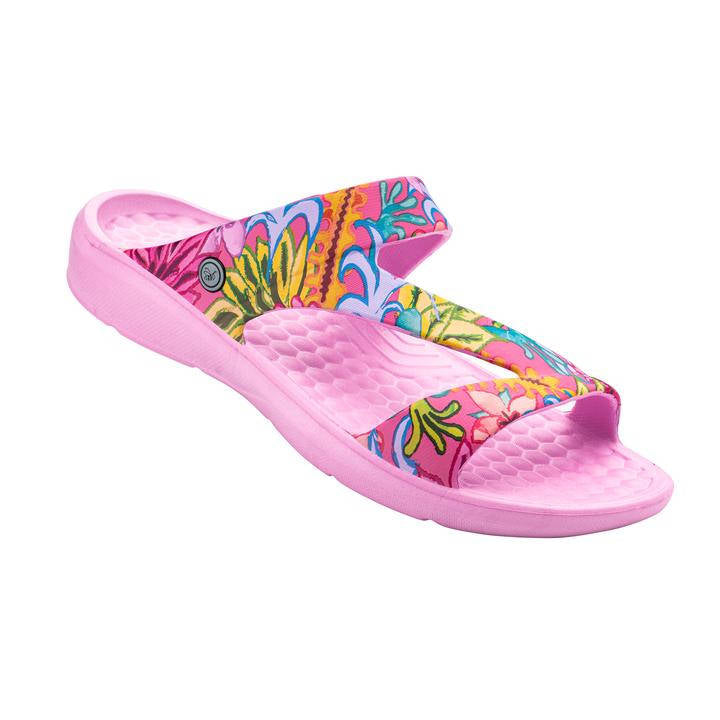 Joybees Womens Everyday Sandal Graphic Psychedelic Tropical Orchid