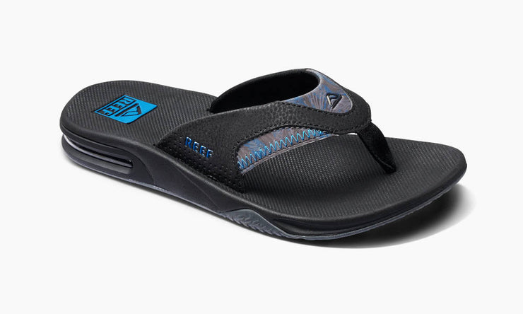 Reef Mens Fanning Black Pool Palm – Island Comfort Footwear Fashion