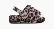 UGG Womens Fluff Yeah Slide Panther Print Stormy Grey