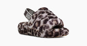 UGG Womens Fluff Yeah Slide Panther Print Stormy Grey