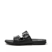 FitFlop Womens Gracie Leather Slides All Black
