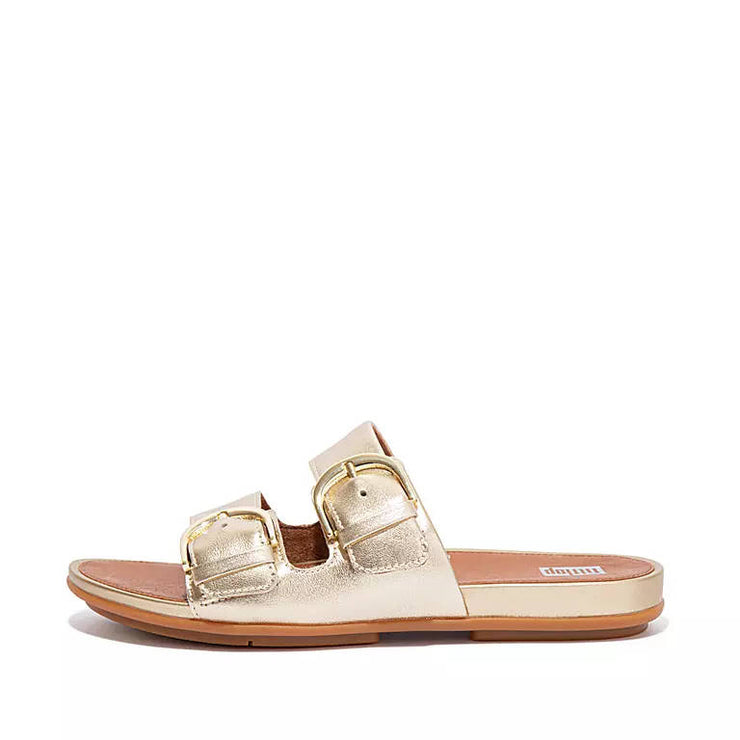 FitFlop Womens Gracie Leather Slides Platino