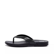 FitFlop Womens Gracie Leather Flip Flops All Black