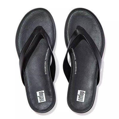 respekt håndflade teenagere FitFlop Womens Gracie Leather Flip Flops All Black – Island Comfort  Footwear Fashion