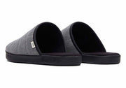 Toms Mens Harbor Slippers Black Distressed Twill Quilted