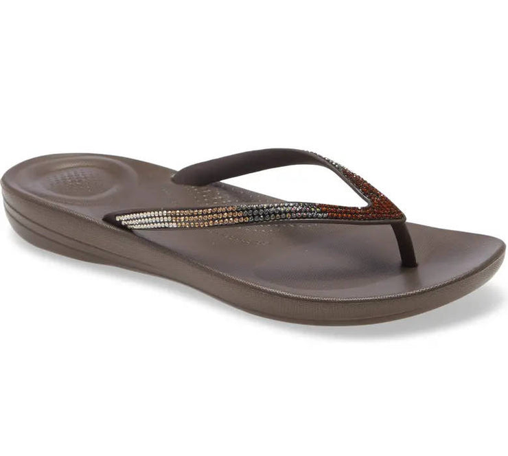 FitFlop Womens Iqushion Ombre Sparkle Chocolate