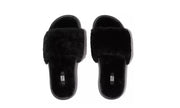 FitFlop Womens Iqushion Shearling Slides All Black
