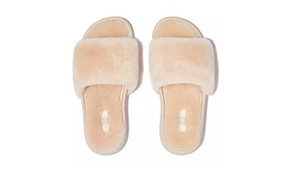 FitFlop Womens Iqushion Shearling Slides Ivory
