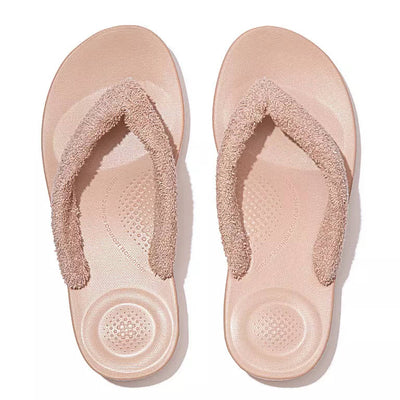 FitFlop Iqushion Towelling Flip-Flops Beige