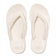 FitFlop Womens Iqushion Towelling Flip-Flops Cream