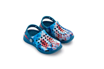 Joybees Kids Active Clog Graphic Midnight Teal Wasahed Tie Dye