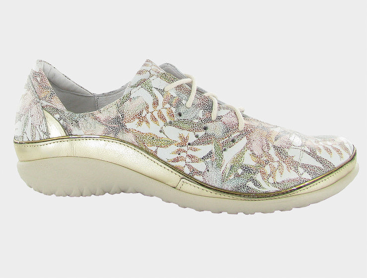 Naot Womens Kumara Floral Leather Radiant Gold