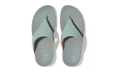 FitFlop Womens LuLu Leather Toe-Post Sandal Cool Blue