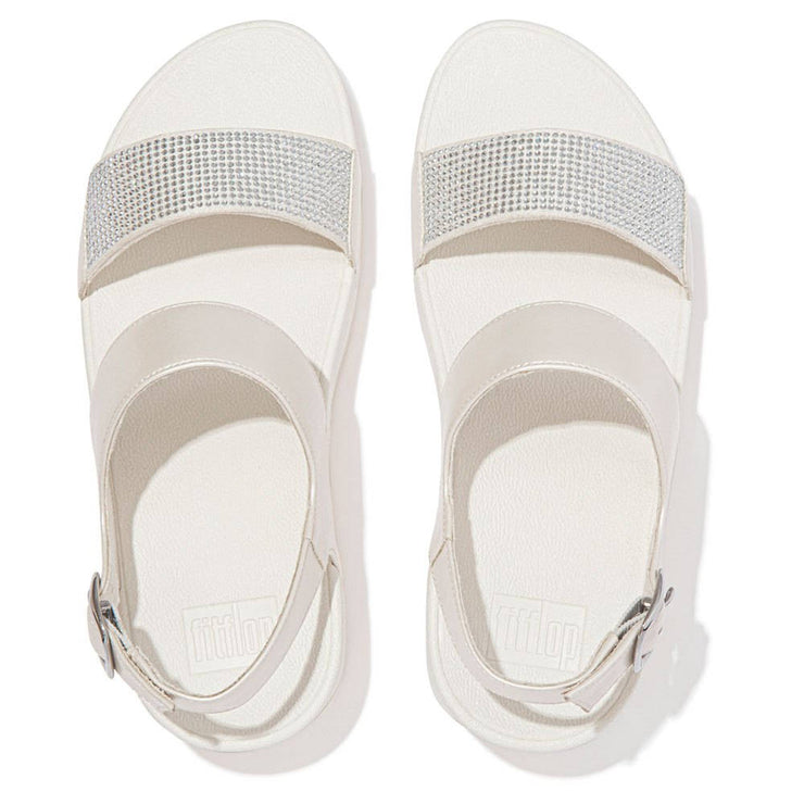 FitFlop Womens Lulu Crystal Back Strap Sandals Cream