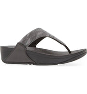 FitFlop Womens Lulu Glitz Toe Post Sandals All Black