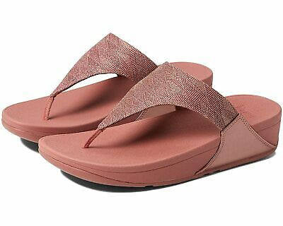 FitFlop Womens Lulu Glitz Toe Post Sandals Warm Rose