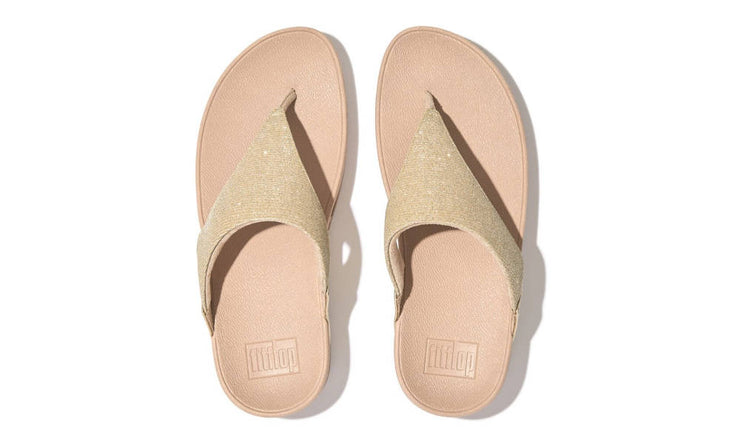 FitFlop Womens Lulu Shimmerlux Toe-Post Sandals Platino