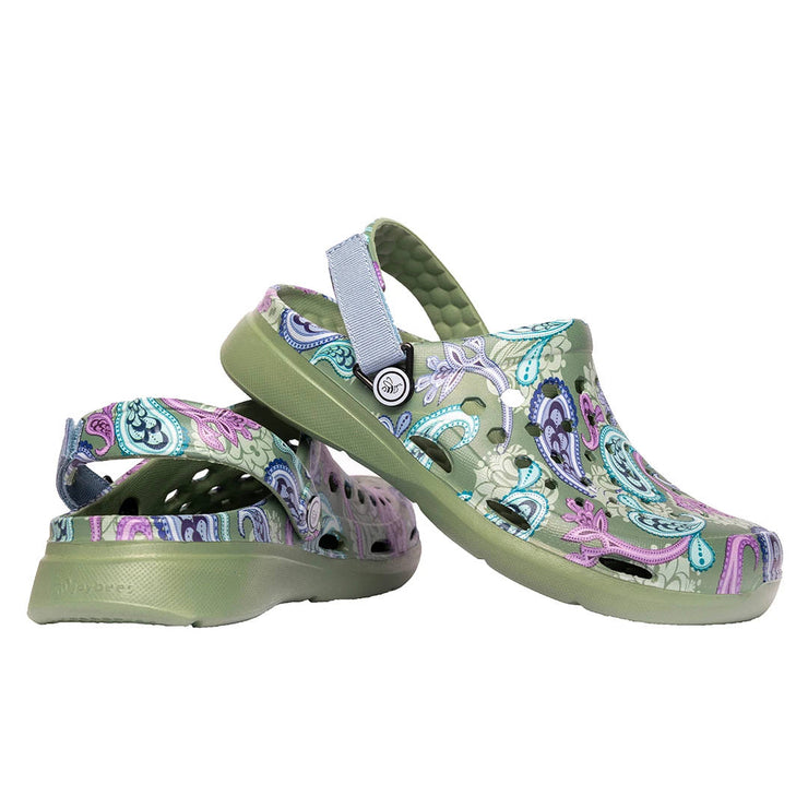 Joybees Womens Modern Clog Graphics Paisely Sage