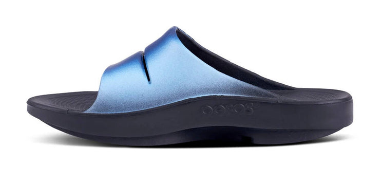 OOFOS Mens OOAHH Sport Slide Sandal Azul