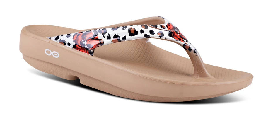 OOFOS Womens Oolala Limited Leopard Flora – Island Comfort 