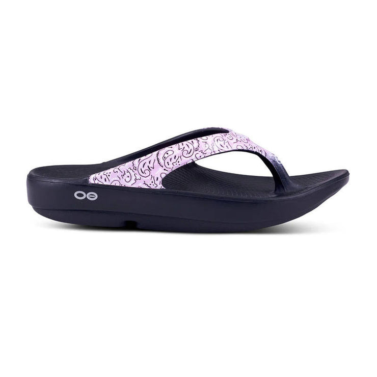 OOFOS Womens Oolala Limited Sandals Pink Bandana